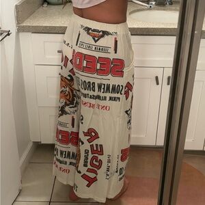 Tiger Graphic Print Flowy Pants